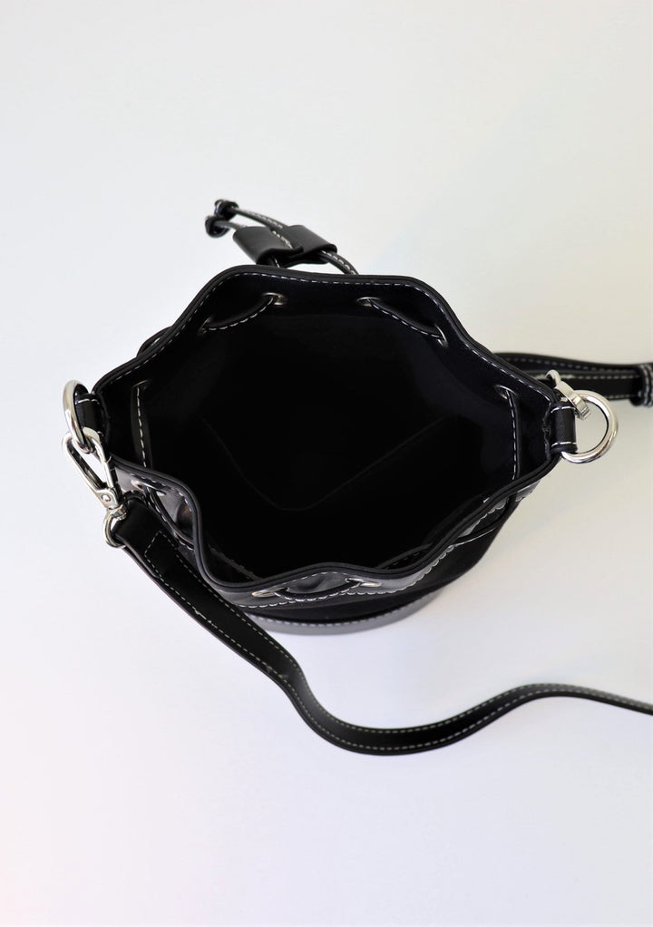 Suedette Black Bucket Bag