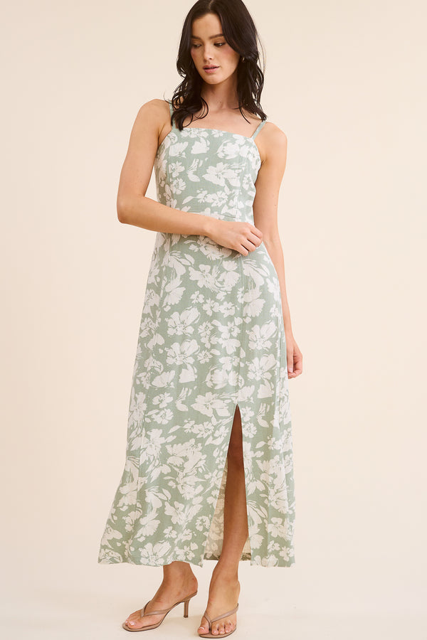 Sage Floral Maxi Dress