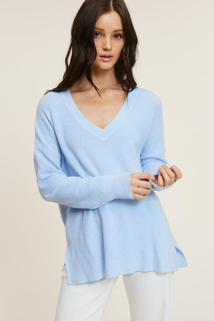 Sky Blue V-Neck Sweater
